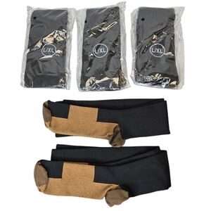 Charmking Unisex L/XL Black and Brown Circulation 15-20mmHg Compression Socks